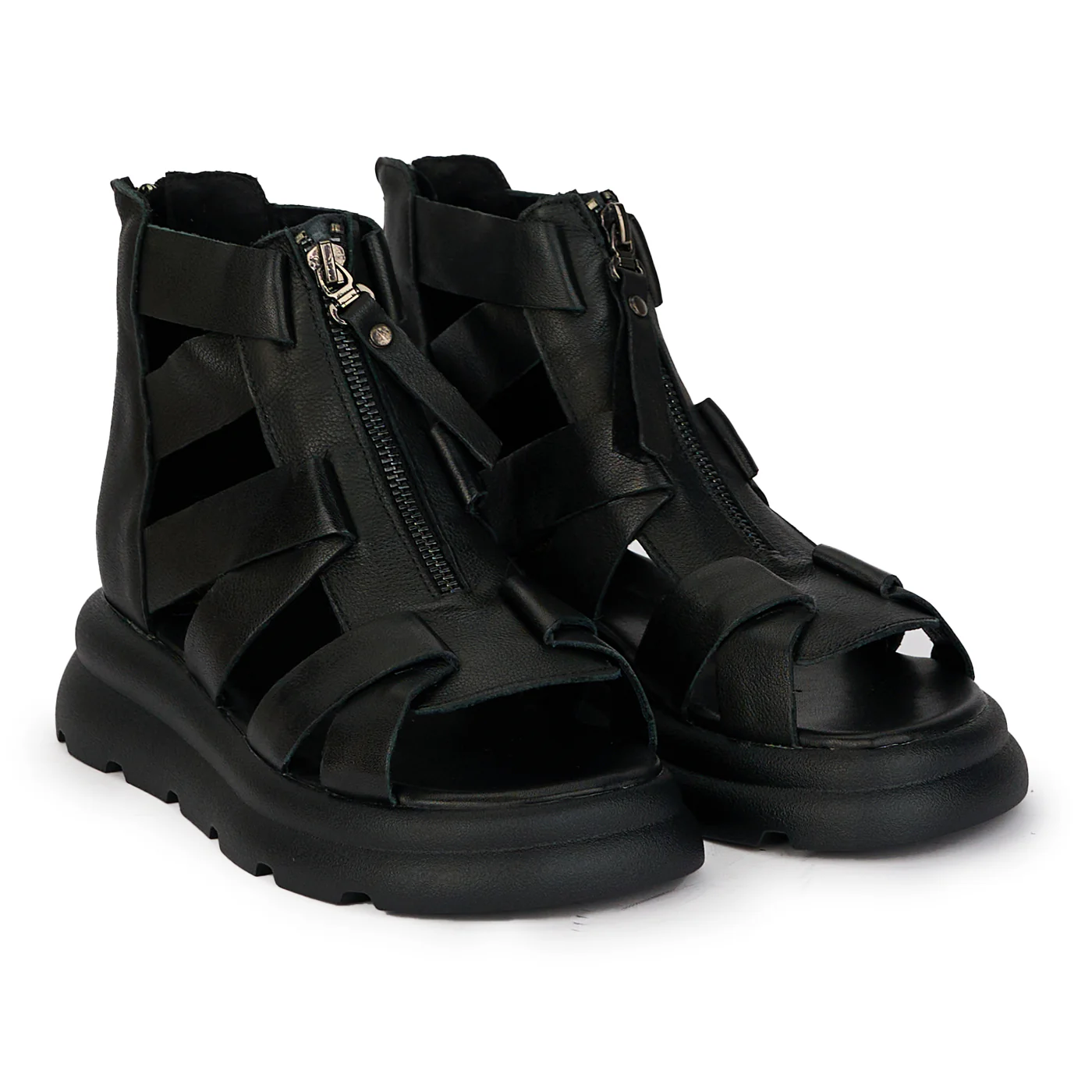 Sandale dama din piele naturala neagra 18094 - Image 4