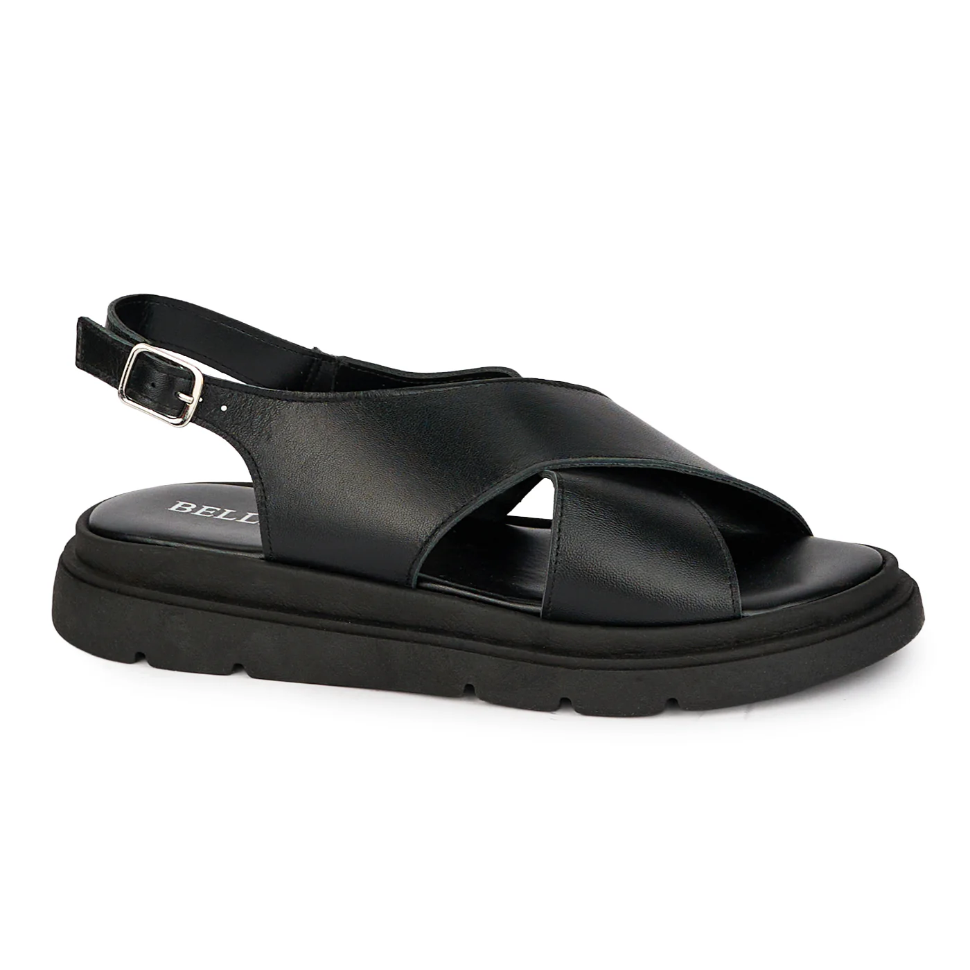 Sandale dama din piele naturala neagra 18456