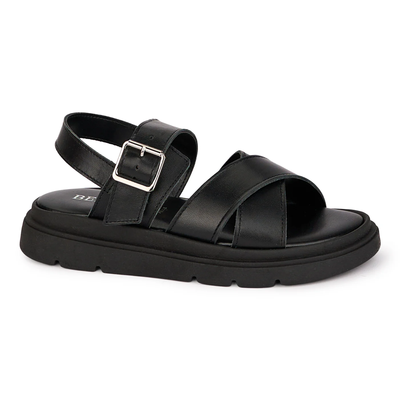 Sandale dama din piele naturala neagra 18570