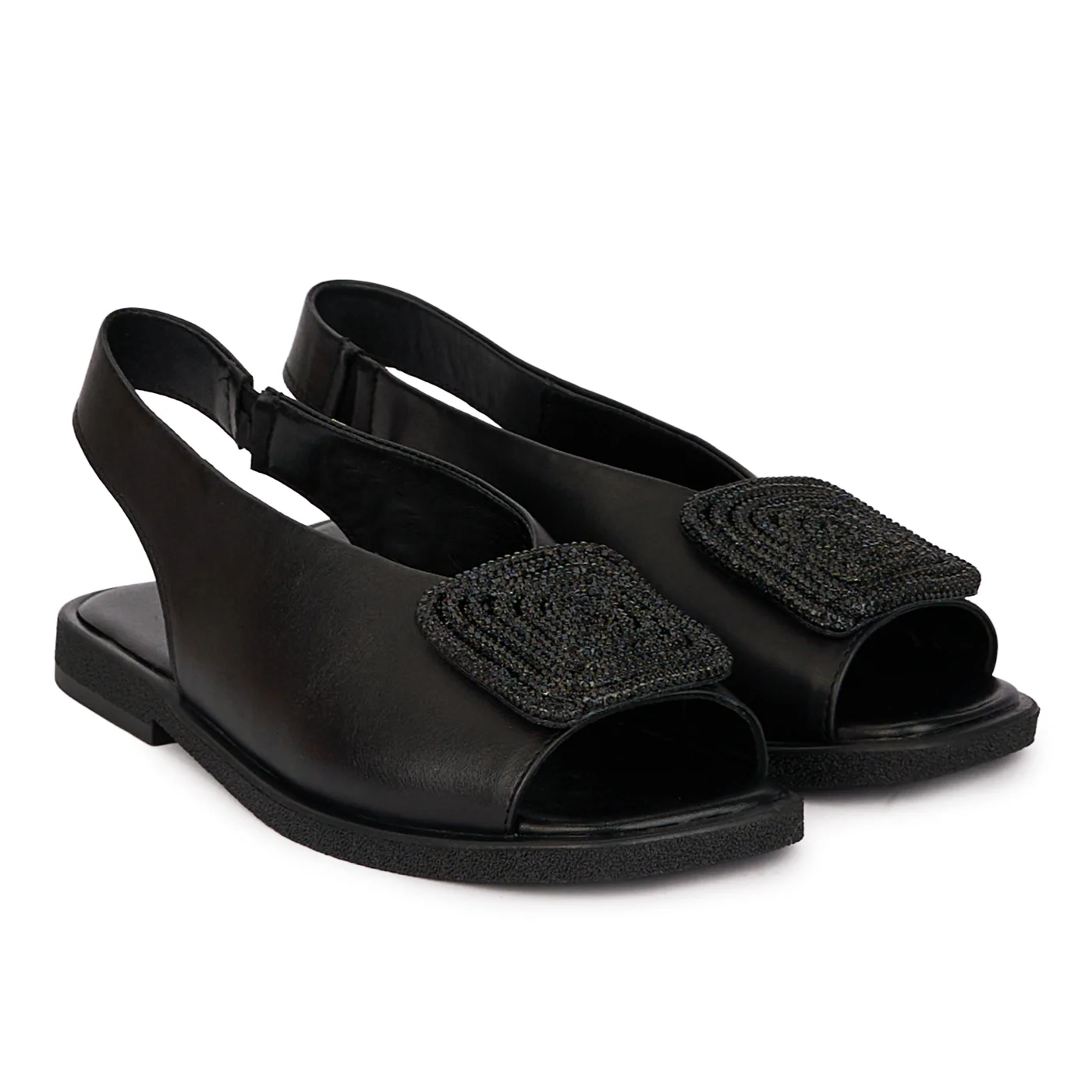 Sandale dama din piele naturala neagra 18587 - Image 4