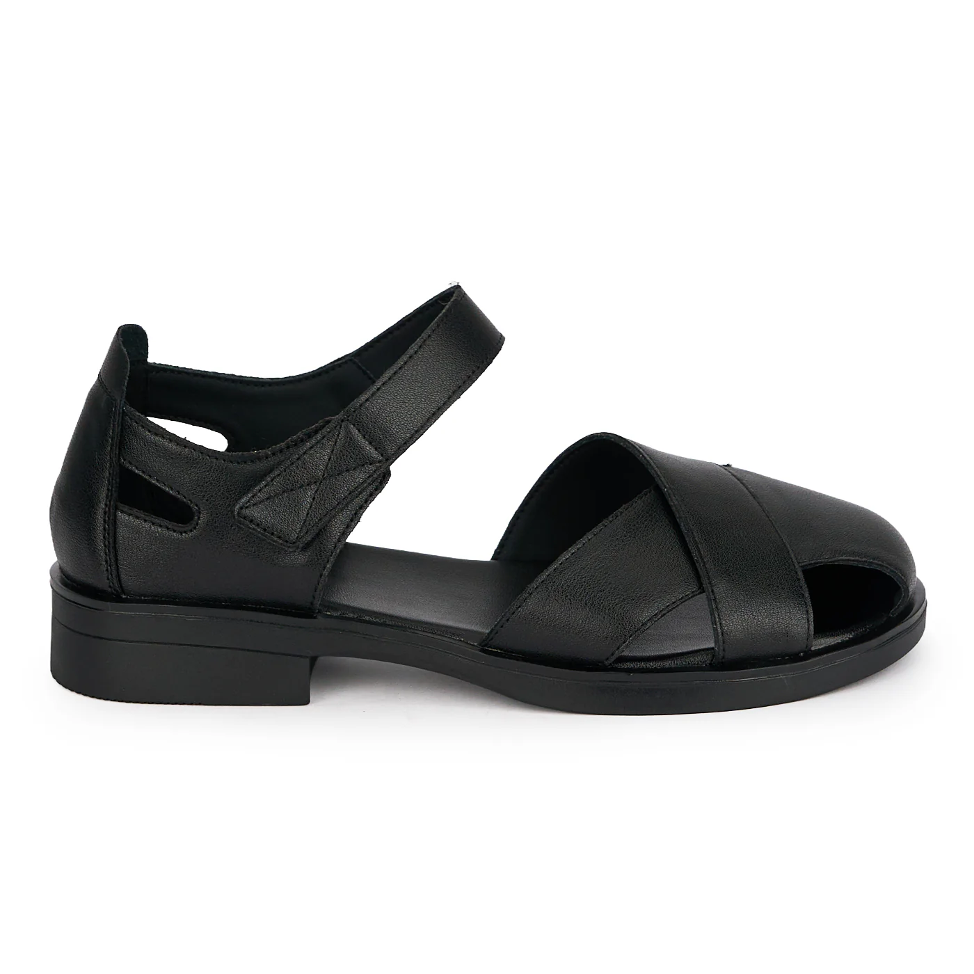 Sandale dama din piele naturala neagra 19603