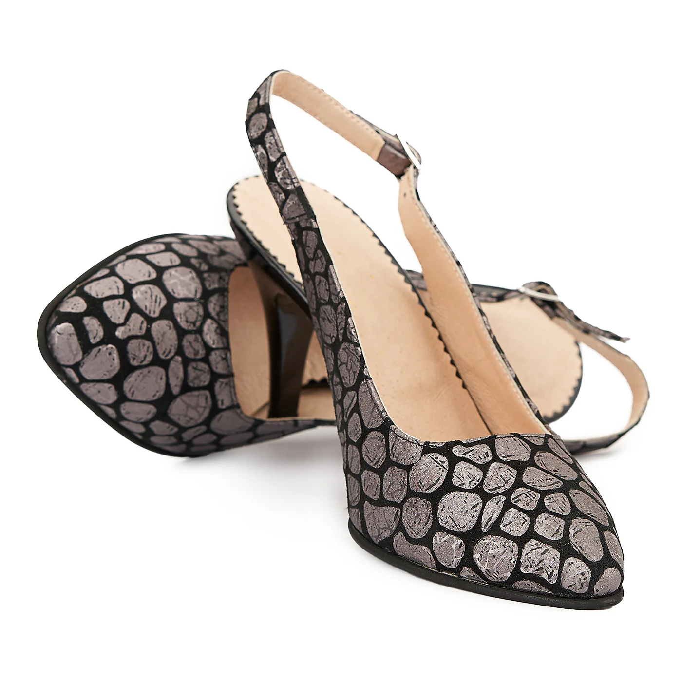 Sandale dama din piele naturala neagra cu model 5015 - Image 8