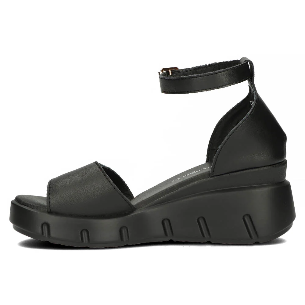 Sandale dama din piele naturala neagra cu platforma 13304 - Image 2