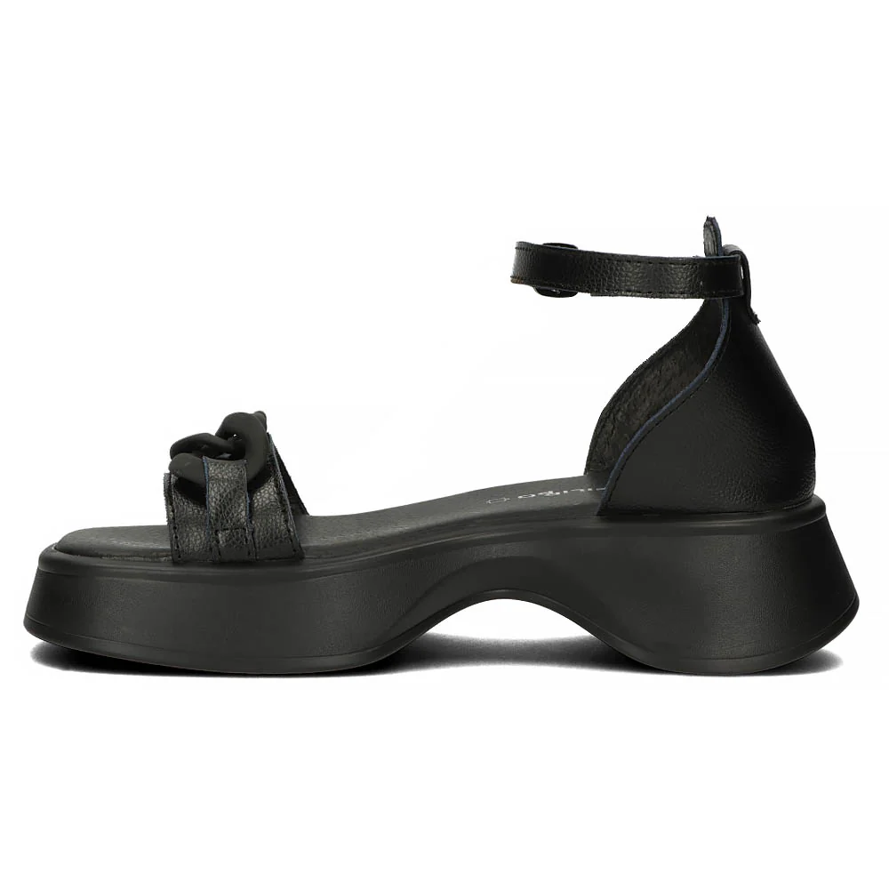 Sandale dama din piele naturala neagra cu platforma 13306 - Image 3