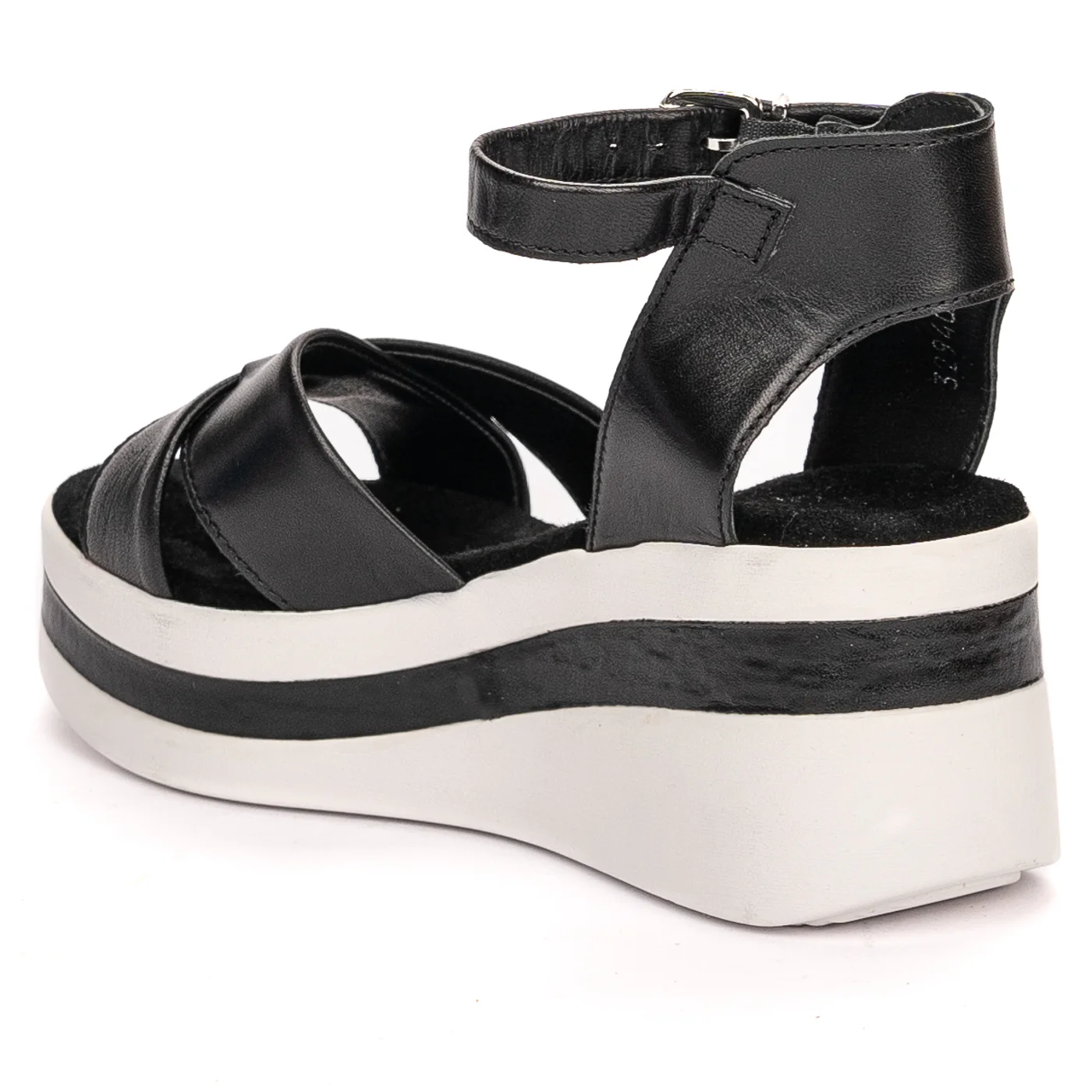 Sandale dama din piele naturala neagra cu platforma 13470 - Image 2