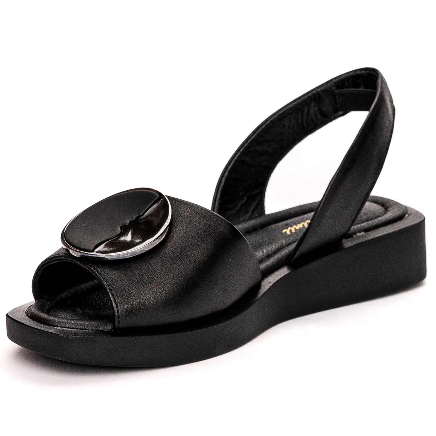 Sandale dama din piele naturala neagra cu platforma 13600 - Image 3