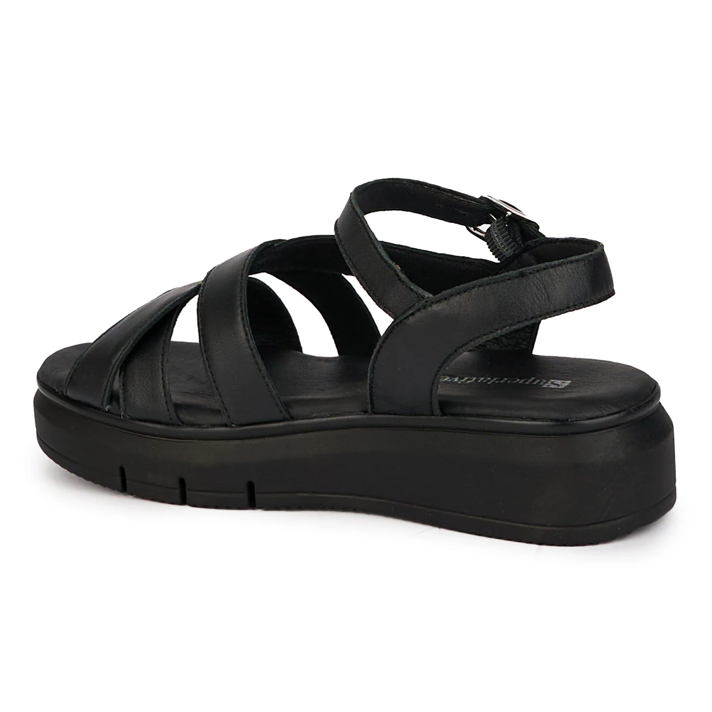 Sandale dama din piele naturala neagra cu platforma 18257 - Image 2