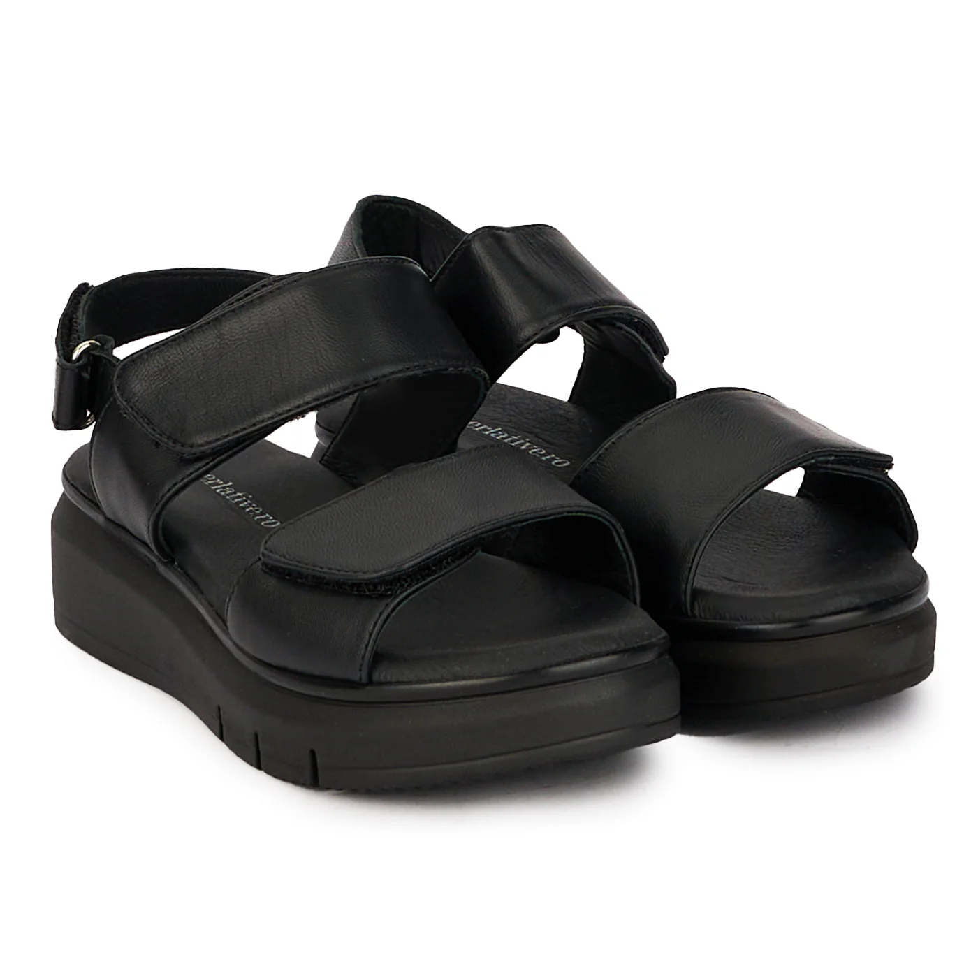 Sandale dama din piele naturala neagra cu platforma 18263 - Image 4