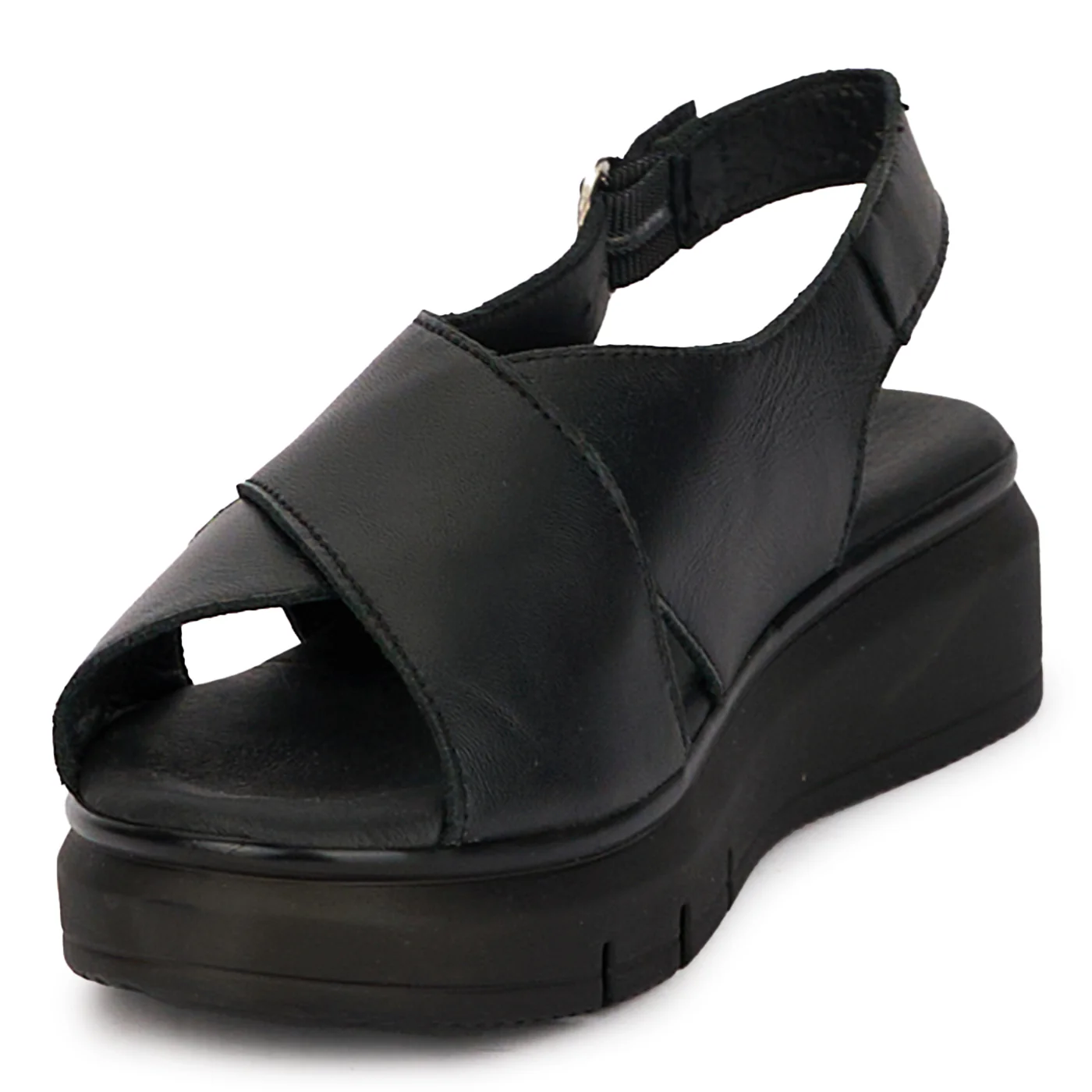 Sandale dama din piele naturala neagra cu platforma 18264 - Image 3