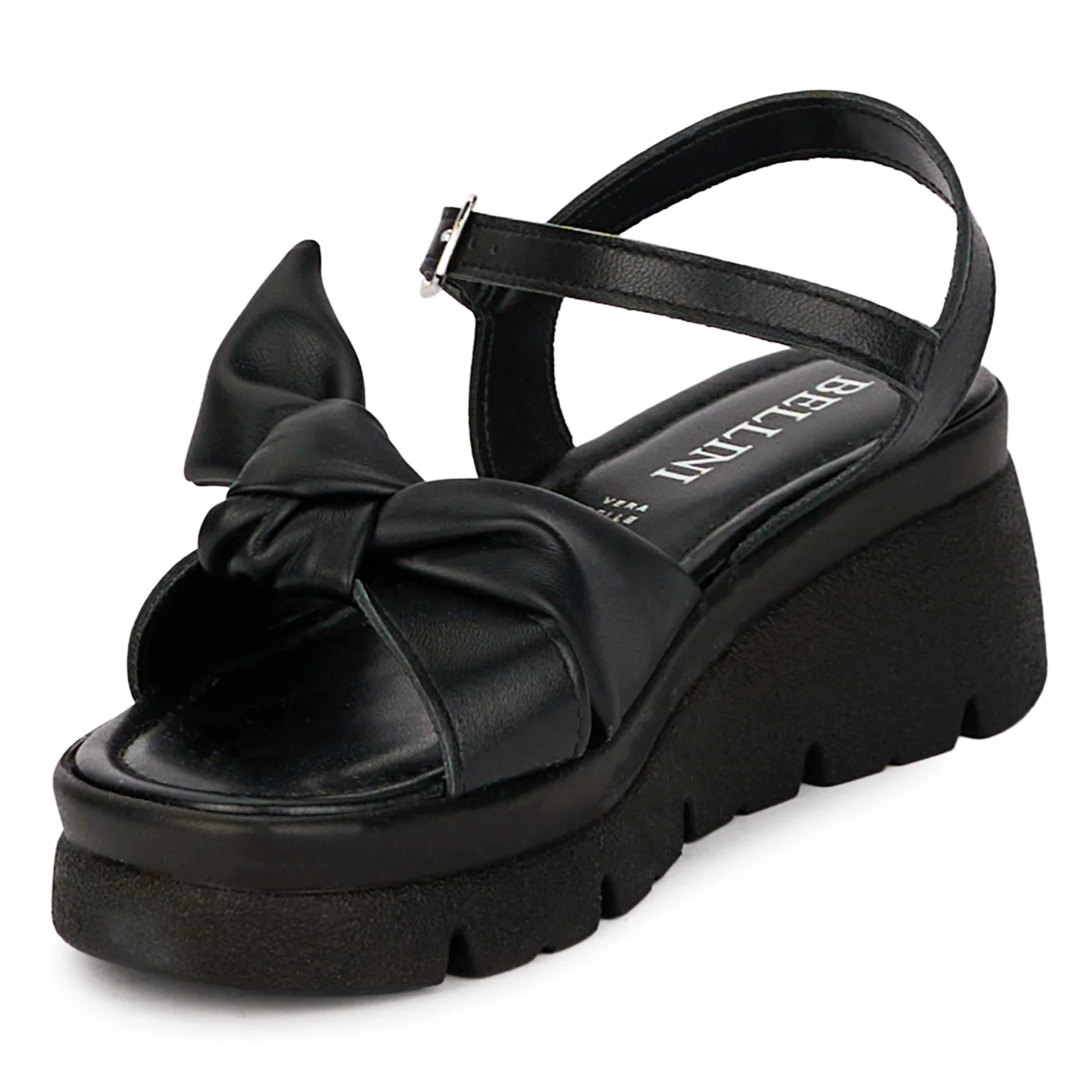 Sandale dama din piele naturala neagra cu platforma 5 cm 18464 - Image 3