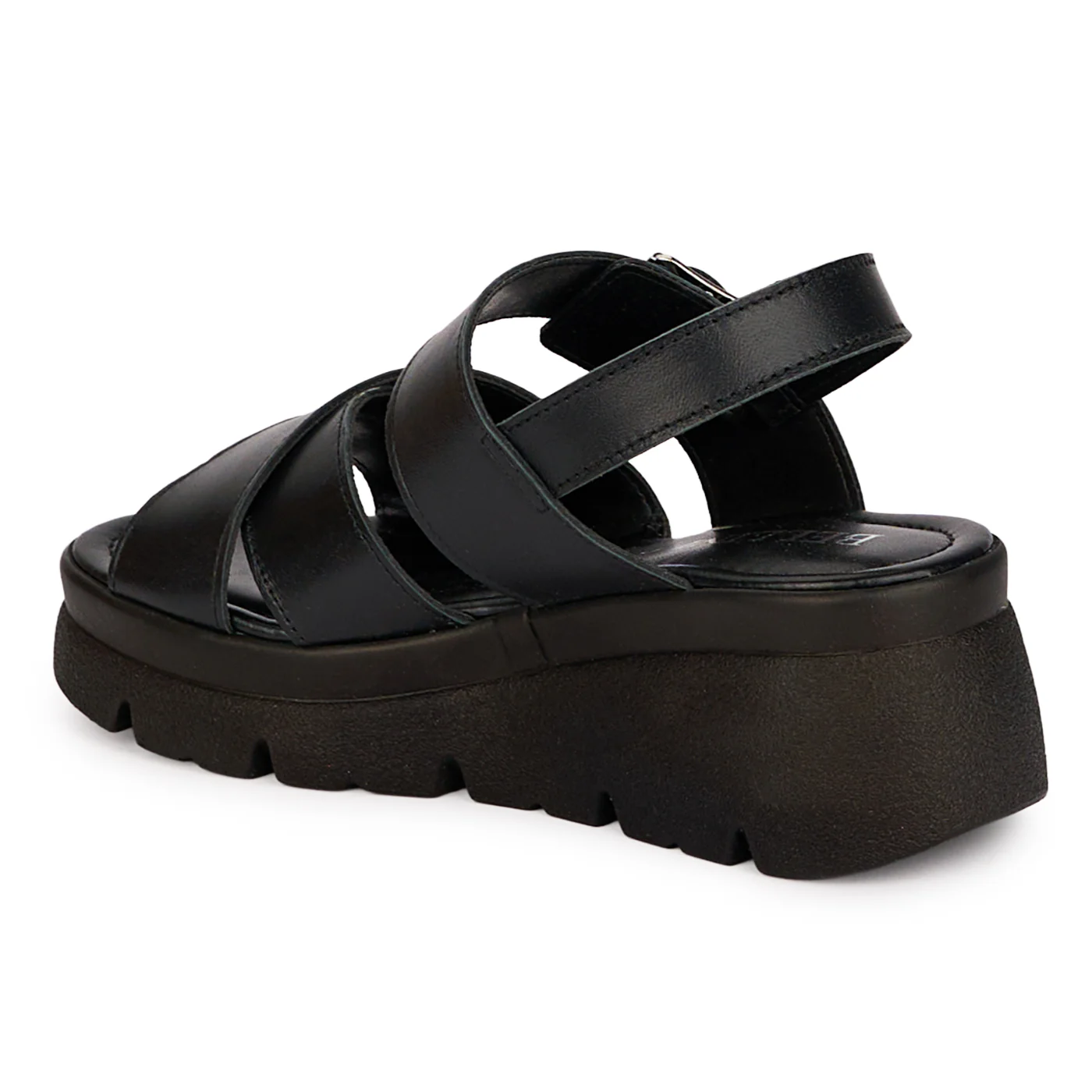 Sandale dama din piele naturala neagra cu platforma 5 cm 18574 - Image 2