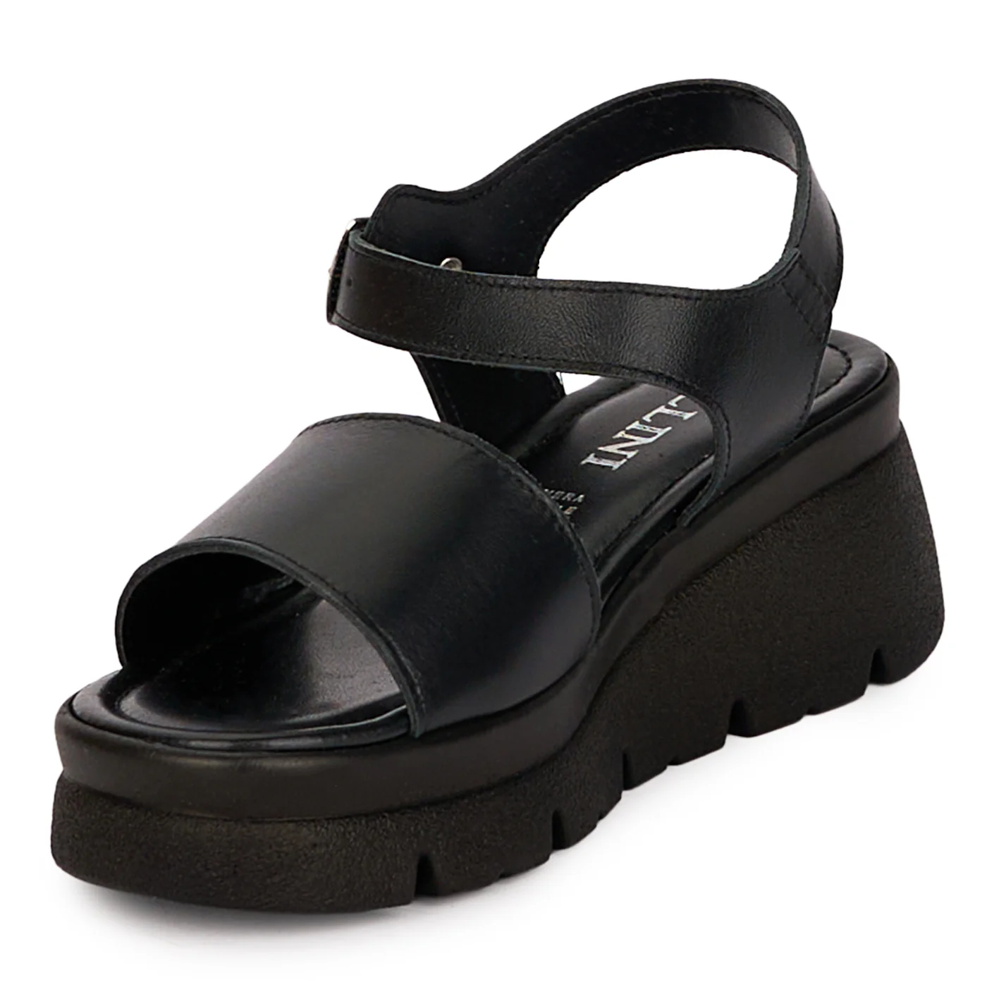 Sandale dama din piele naturala neagra cu platforma 5 cm 18575 - Image 3