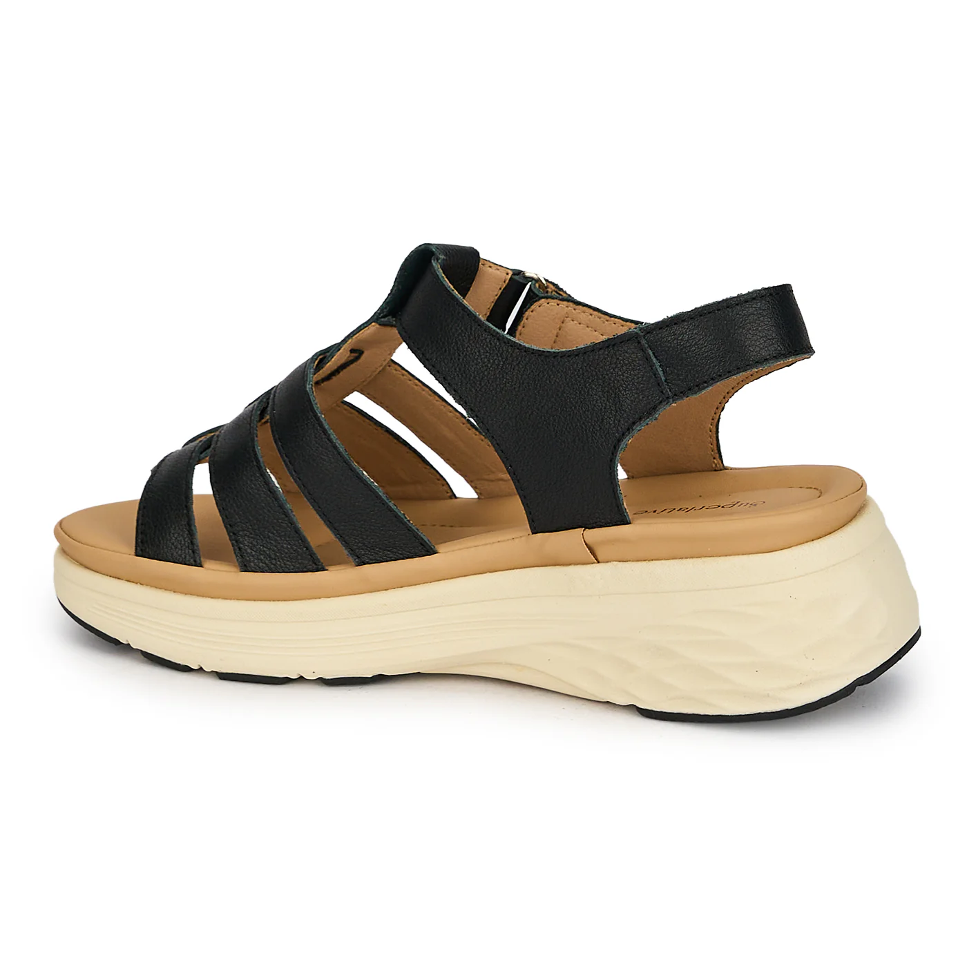 Sandale dama din piele naturala neagra cu platforma 5 cm 19762 - Image 2