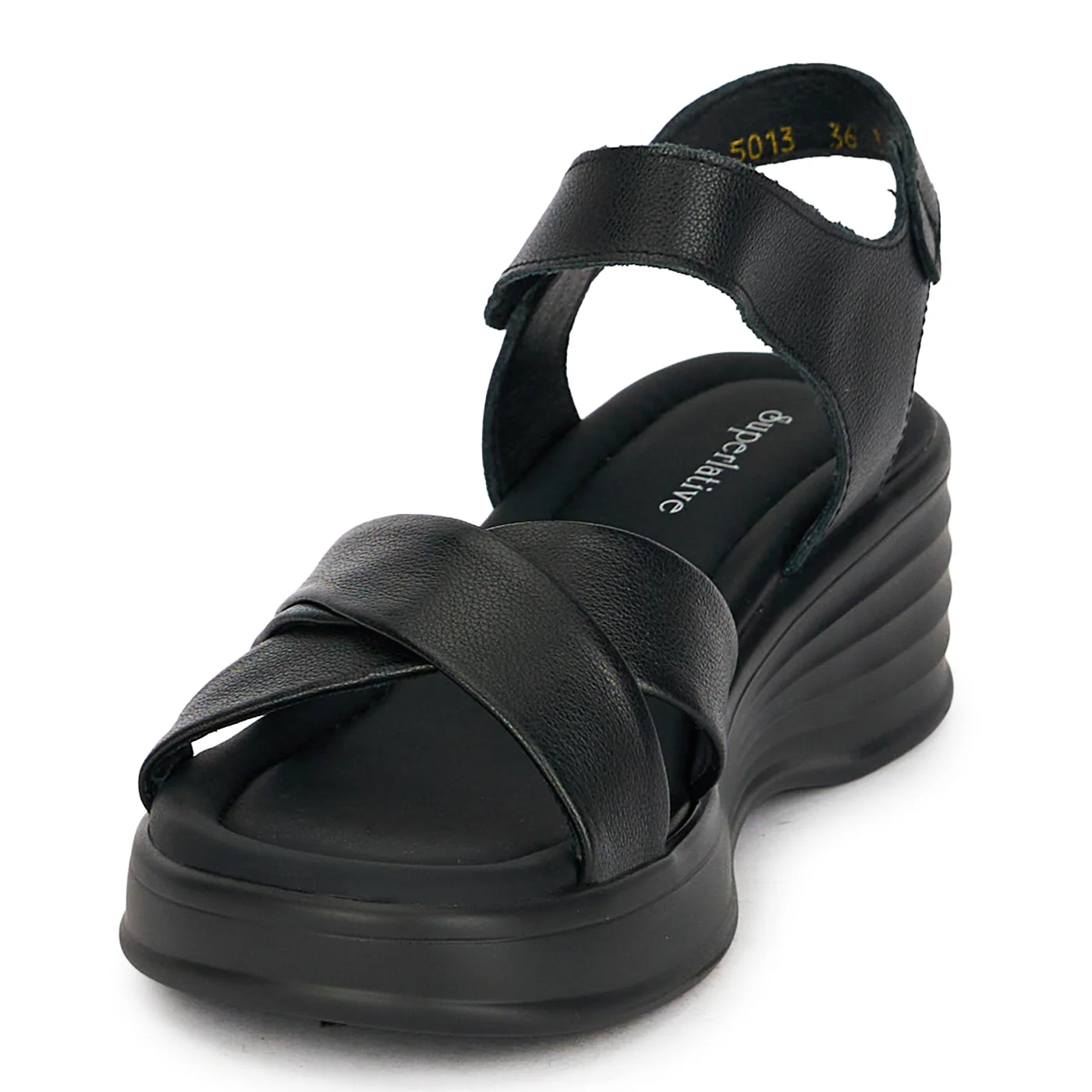 Sandale dama din piele naturala neagra cu platforma 5 cm 19766 - Image 3