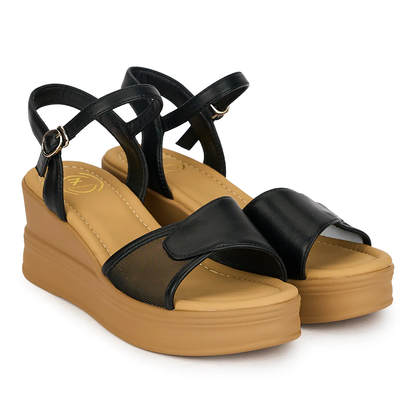 Sandale dama din piele naturala neagra cu platforma 6 cm 19765 - Image 4