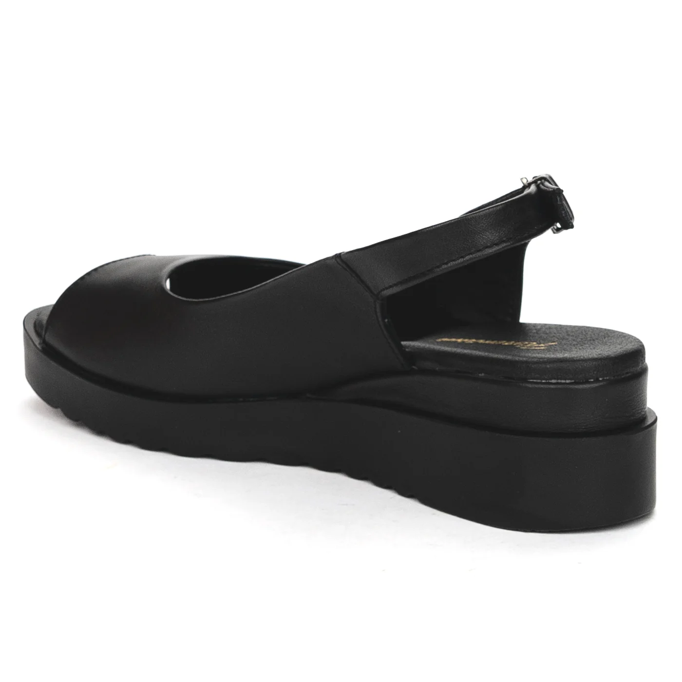 Sandale dama din piele naturala neagra cu talpa inalta 13831 - Image 2