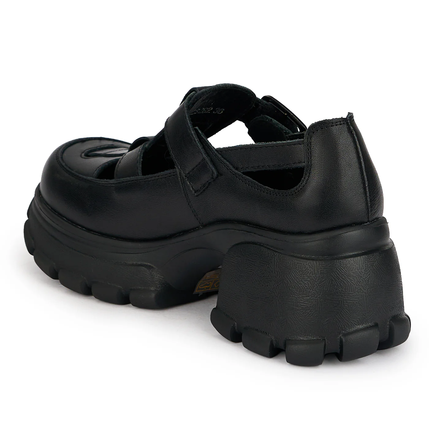 Sandale dama din piele naturala neagra cu talpa inalta 6 cm 19560 - Image 2