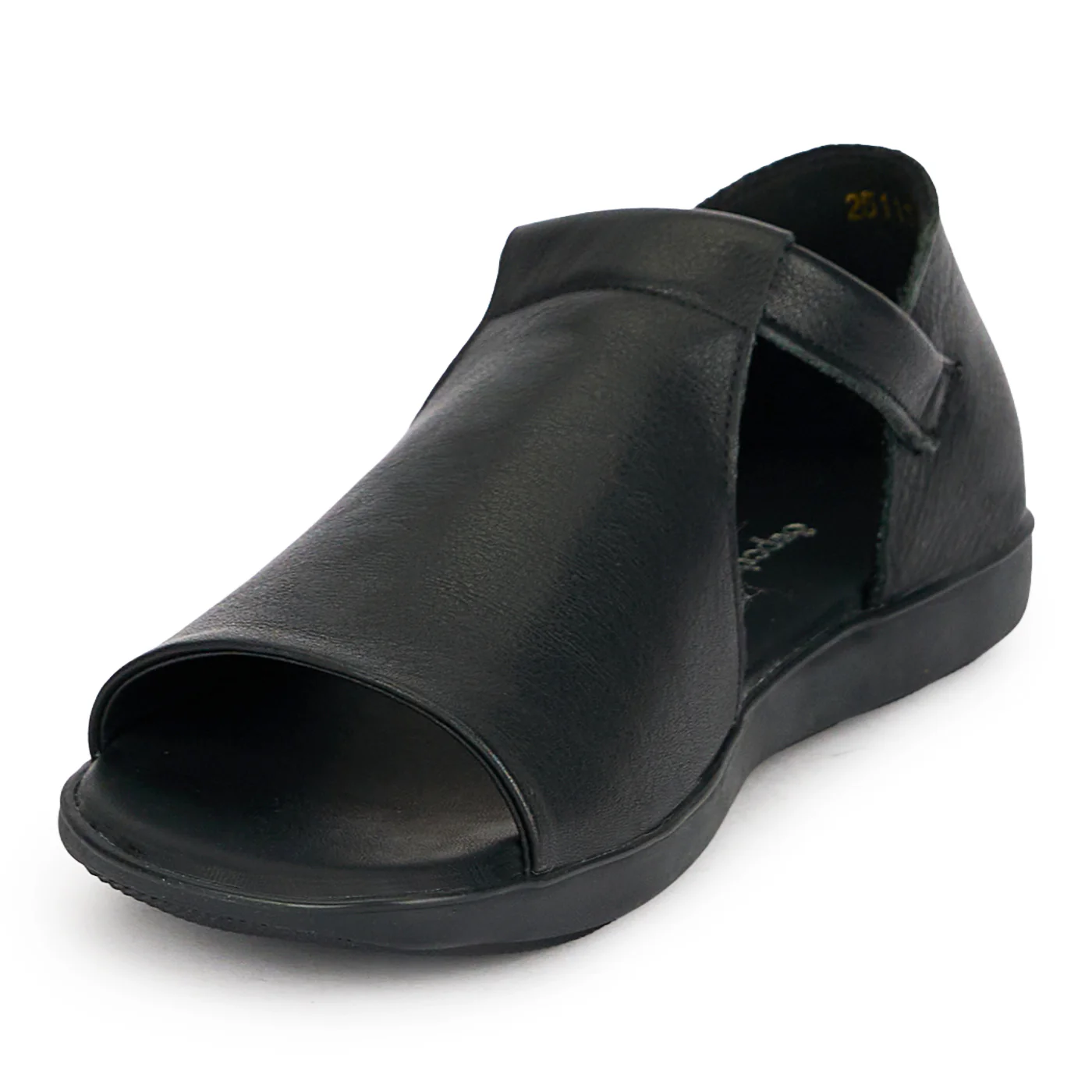 Sandale dama din piele naturala neagra cu talpa joasa 19934 - Image 3