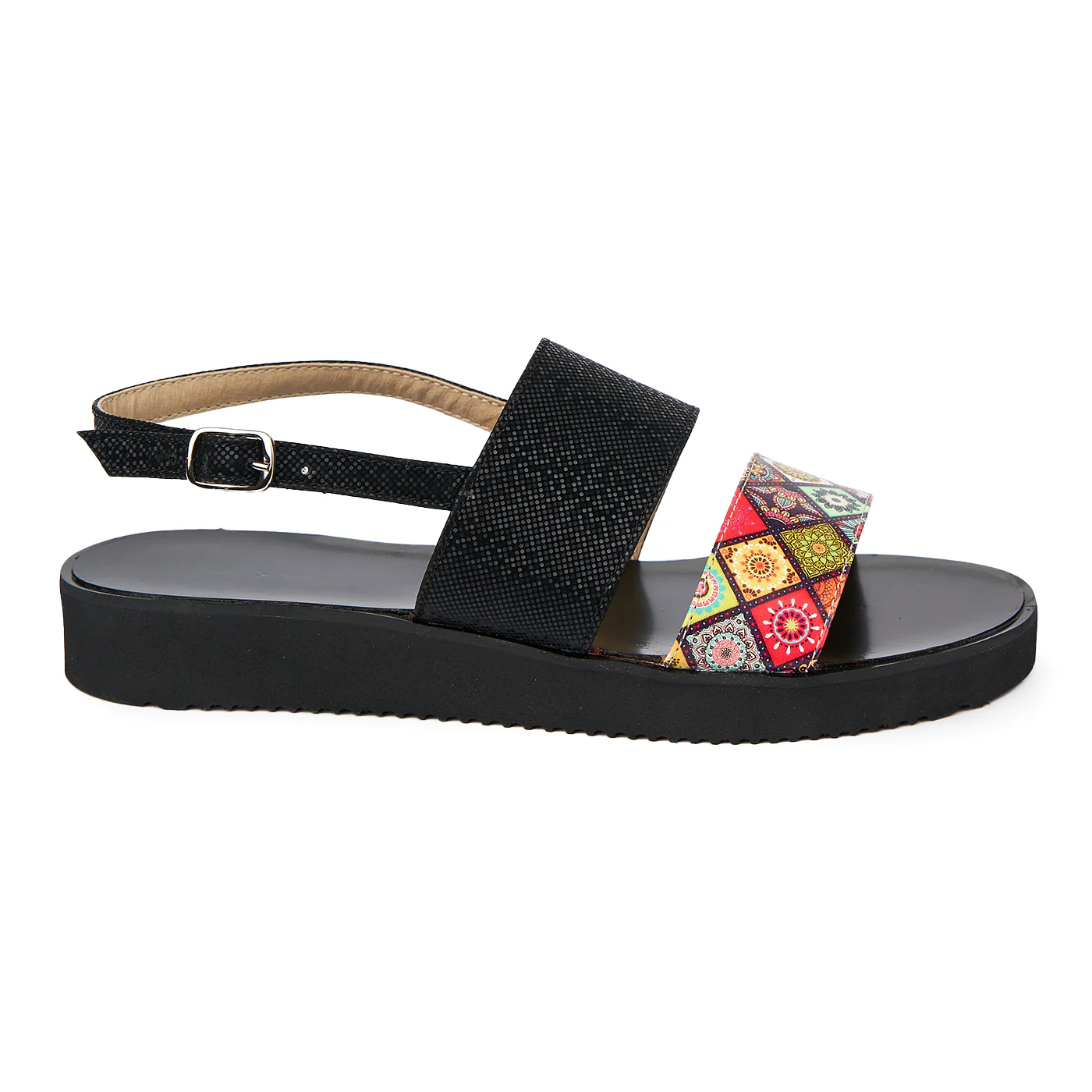 Sandale dama din piele naturala neagra cu talpa joasa 2424 - Image 3