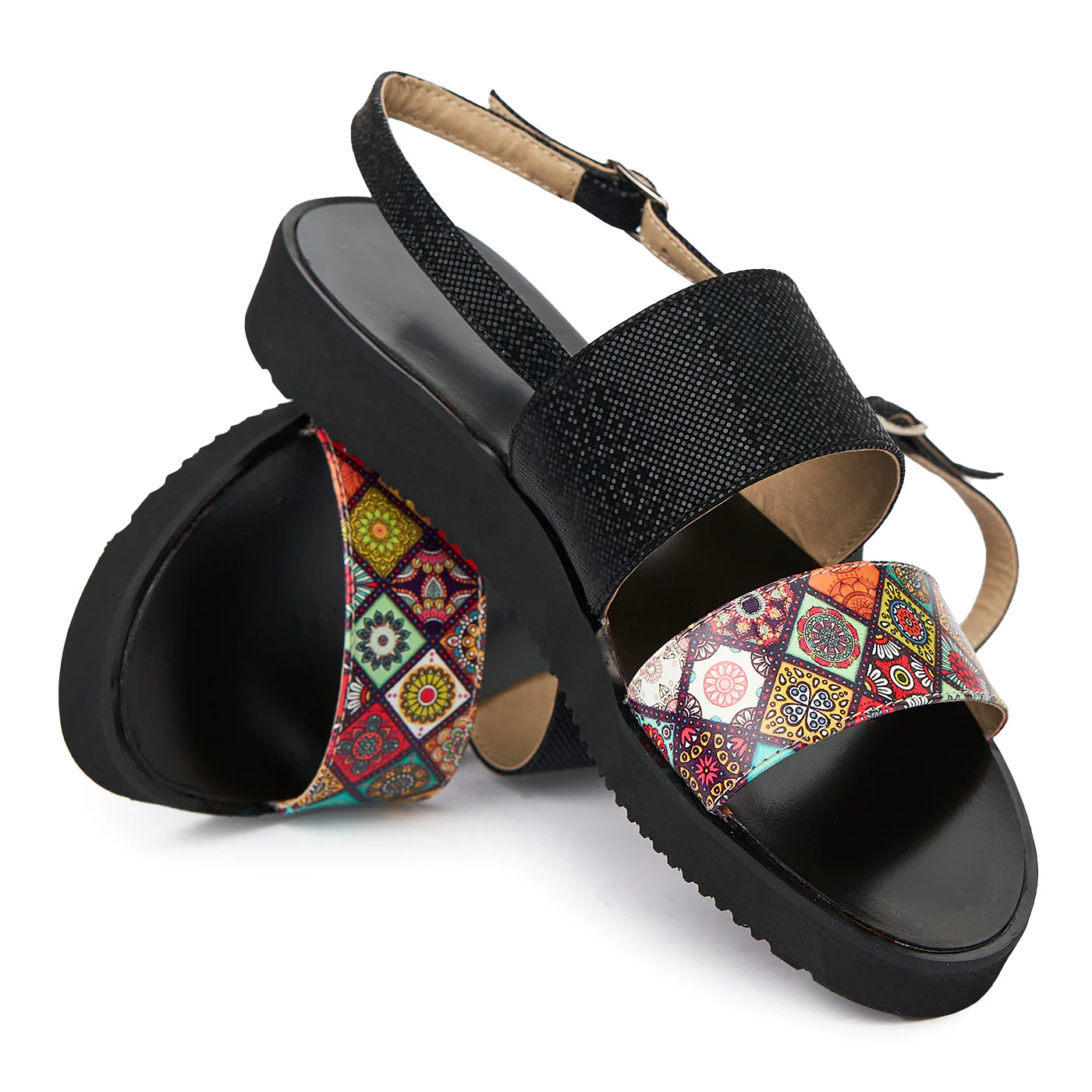 Sandale dama din piele naturala neagra cu talpa joasa 2424 - Image 6