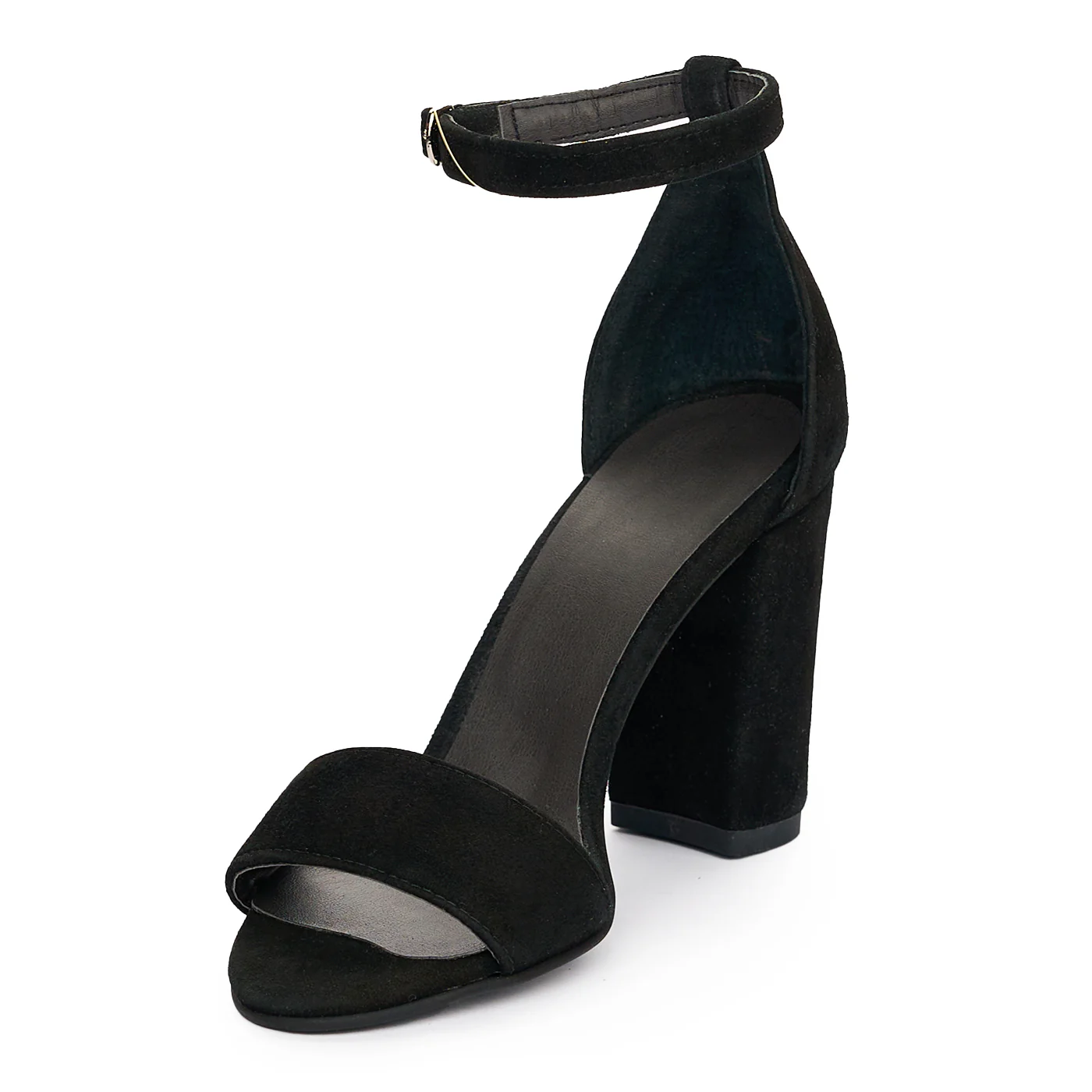 Sandale dama din piele naturala neagra cu toc de 9cm 13117 - Image 3