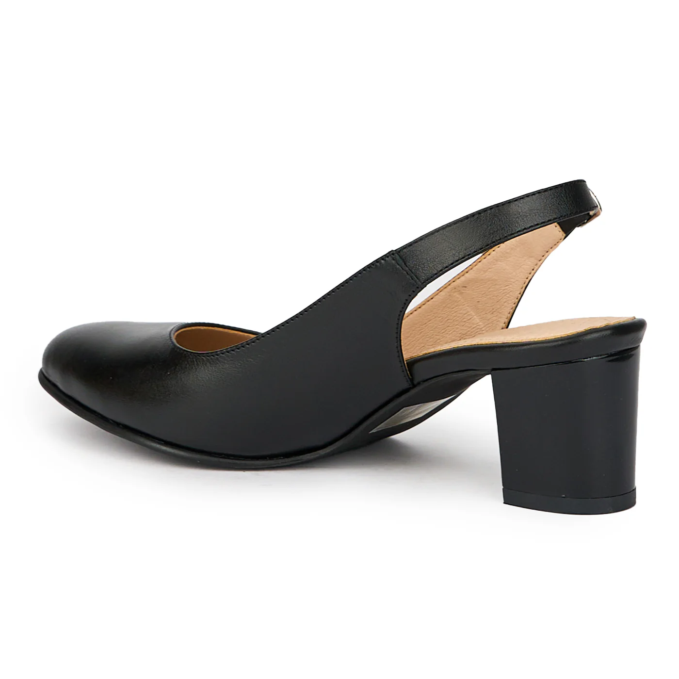 Sandale dama din piele naturala neagra cu toc gros 5.5 cm 15276 - Image 2