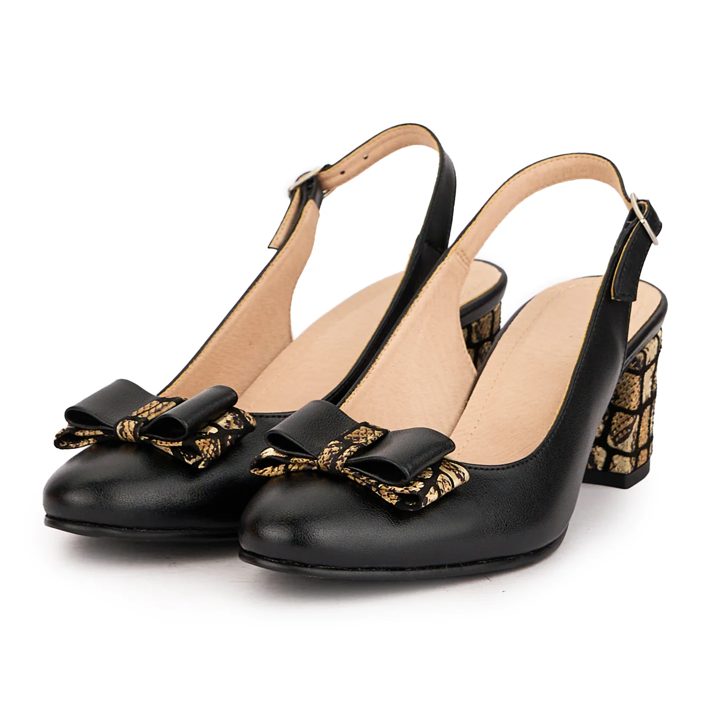 Sandale dama din piele naturala neagra cu toc gros 5.5 cm 16624 - Image 3