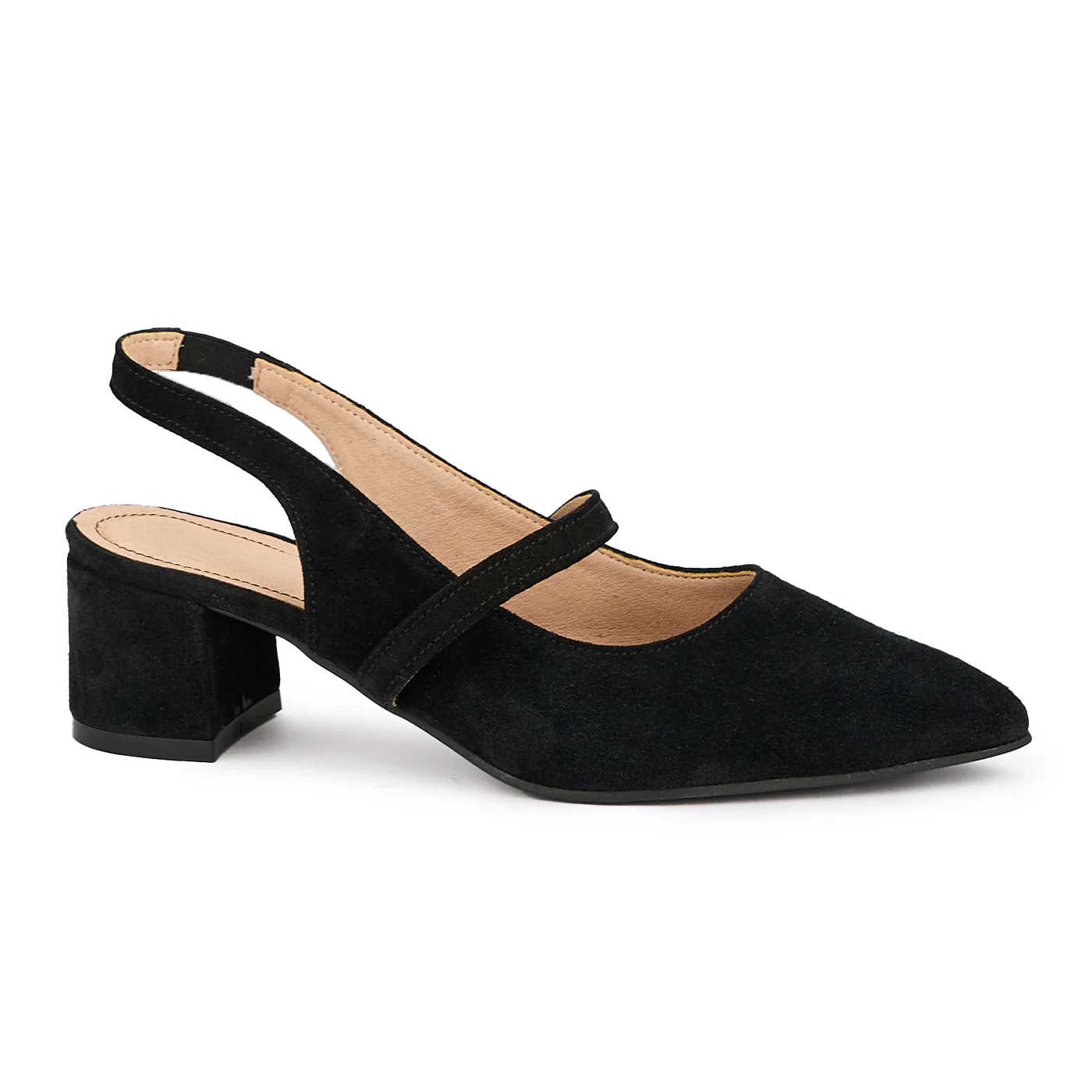 Sandale dama din piele naturala neagra cu toc gros 5 cm 16293