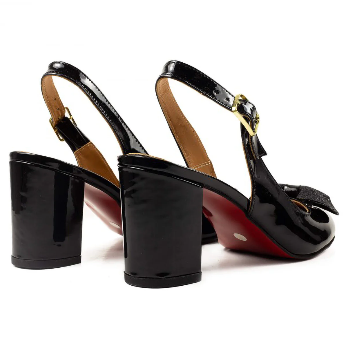 Sandale dama din piele naturala neagra cu toc gros 7 cm 15799 - Image 3