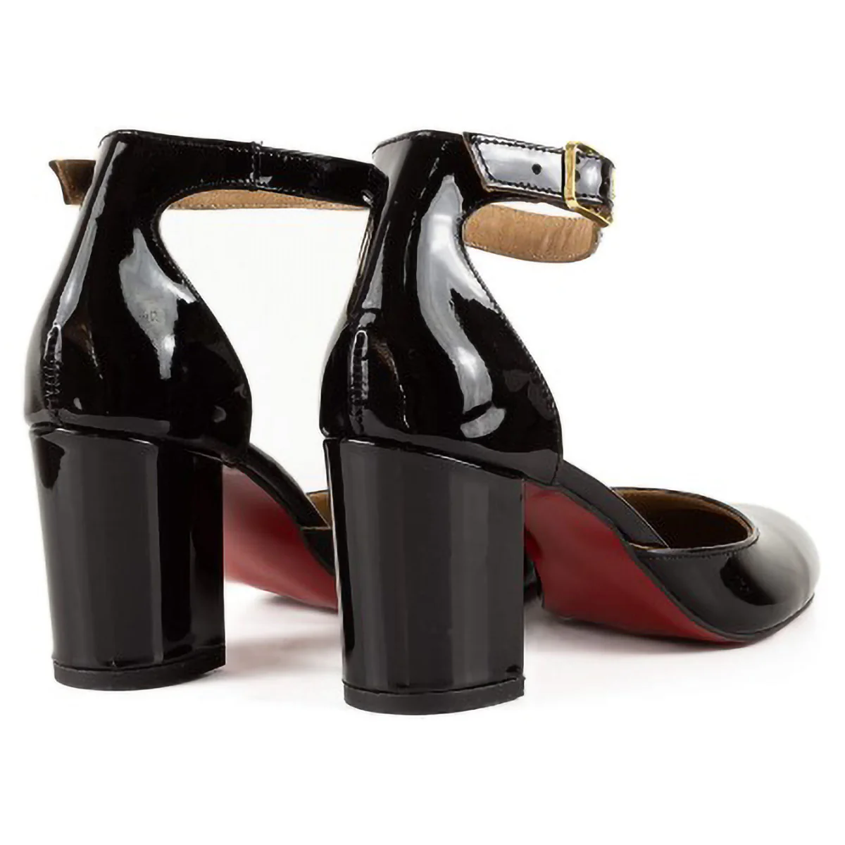 Sandale dama din piele naturala neagra cu toc gros 8 cm 15794 - Image 3