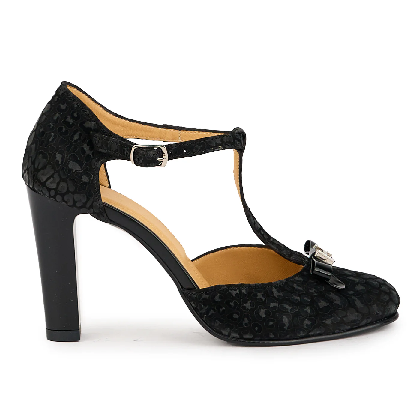 Sandale dama din piele naturala neagra cu toc gros 9 cm 17314