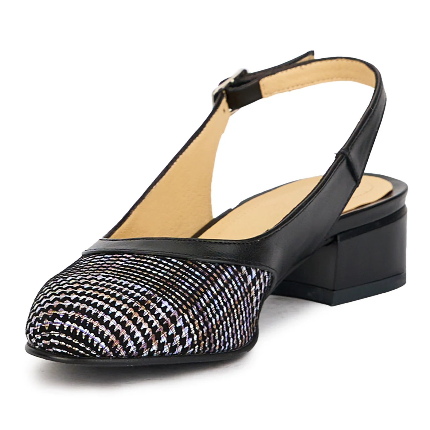 Sandale dama din piele naturala neagra cu toc mic 3.5 cm 17252 - Image 3