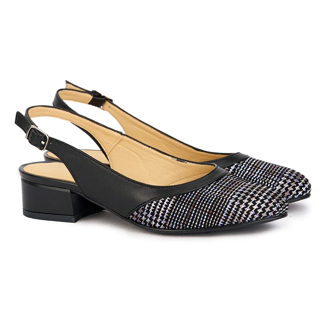 Sandale dama din piele naturala neagra cu toc mic 3.5 cm 17252 - Image 4