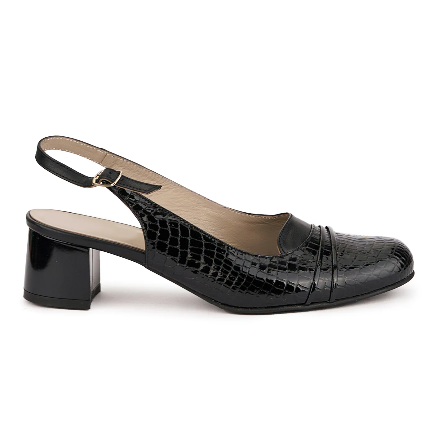 Sandale dama din piele naturala neagra cu toc mic 4.5 cm 16791