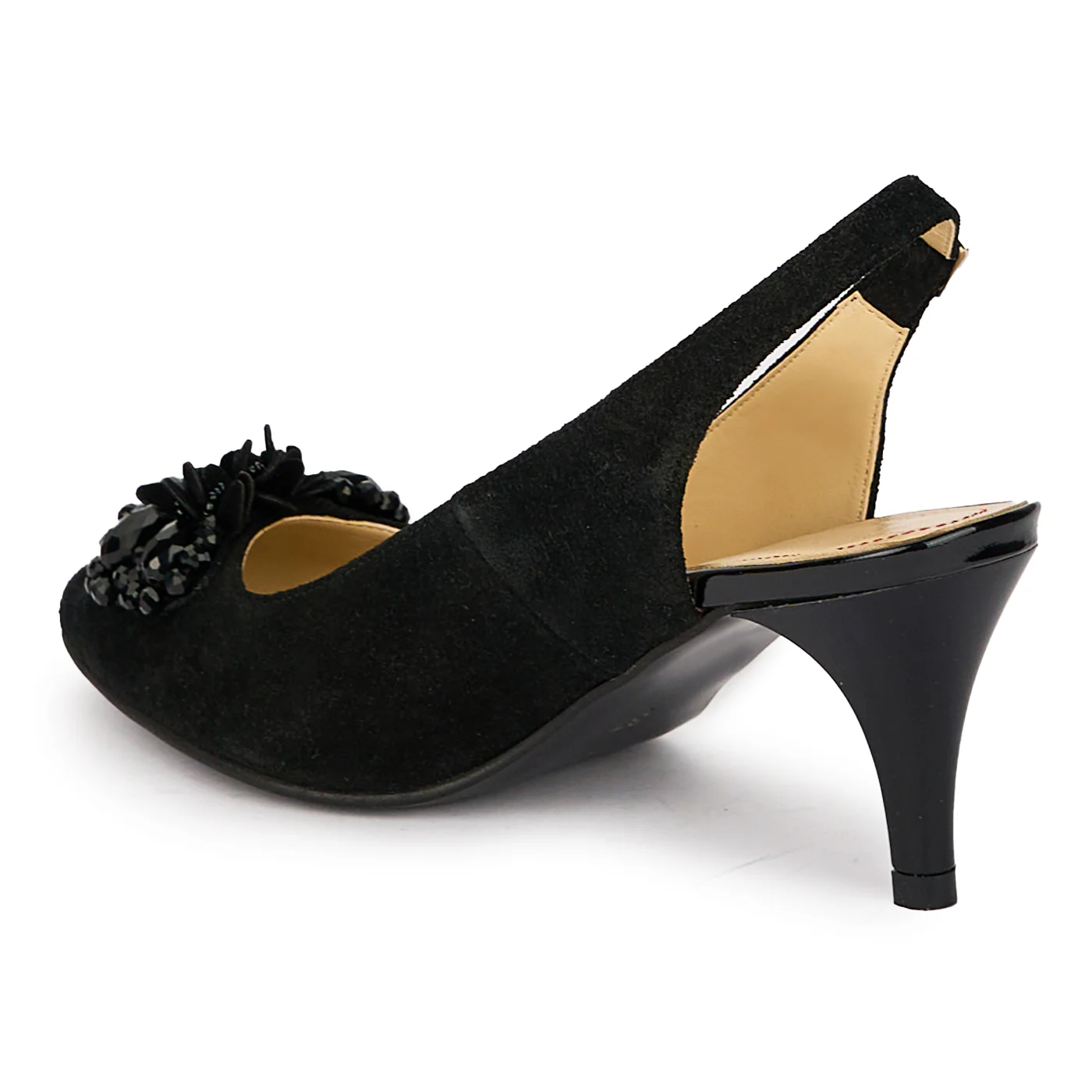Sandale dama din piele naturala neagra cu toc subtire 8 cm 18065 - Image 2
