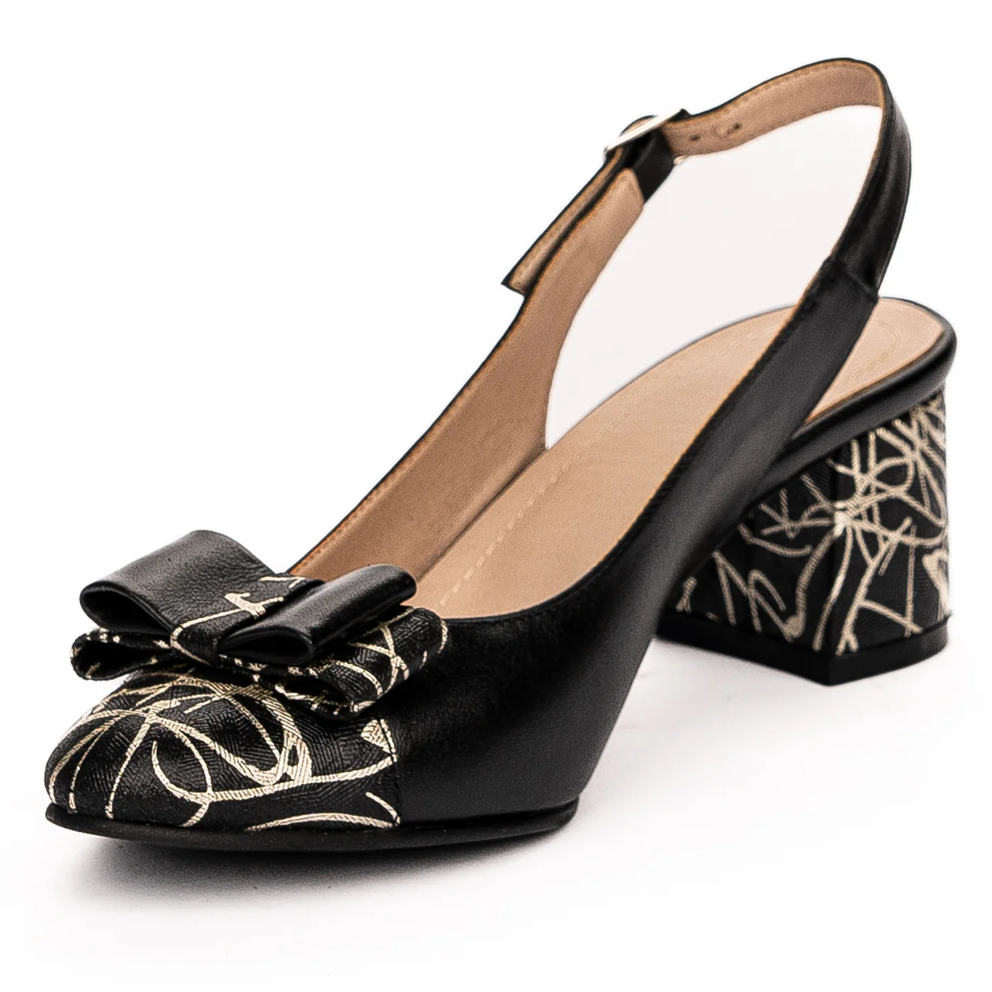 Sandale dama din piele naturala neagra toc 5.5cm 13255 - Image 3