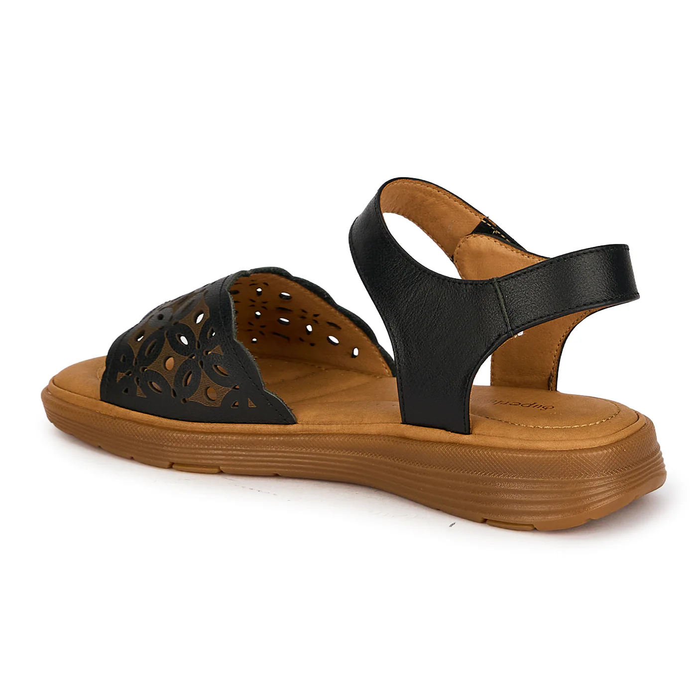 Sandale dama din piele naturala perfoarata neagra 19727 - Image 2