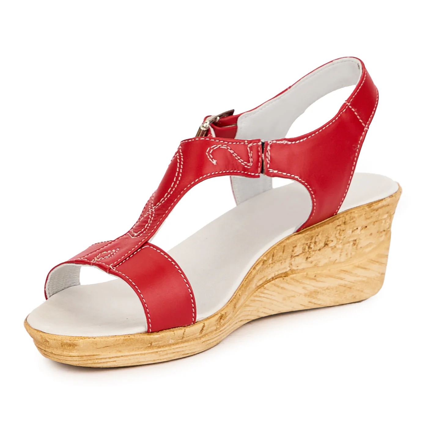 Sandale dama din piele naturala rosie 16539 - Image 3