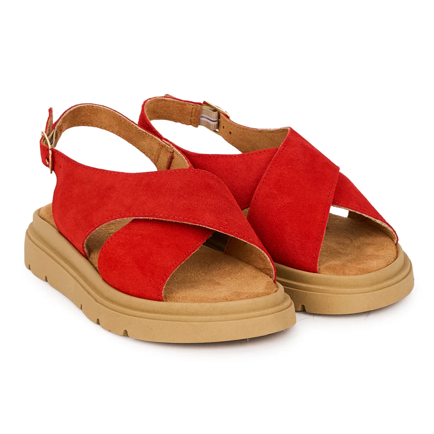 Sandale dama din piele naturala rosie 18458 - Image 4