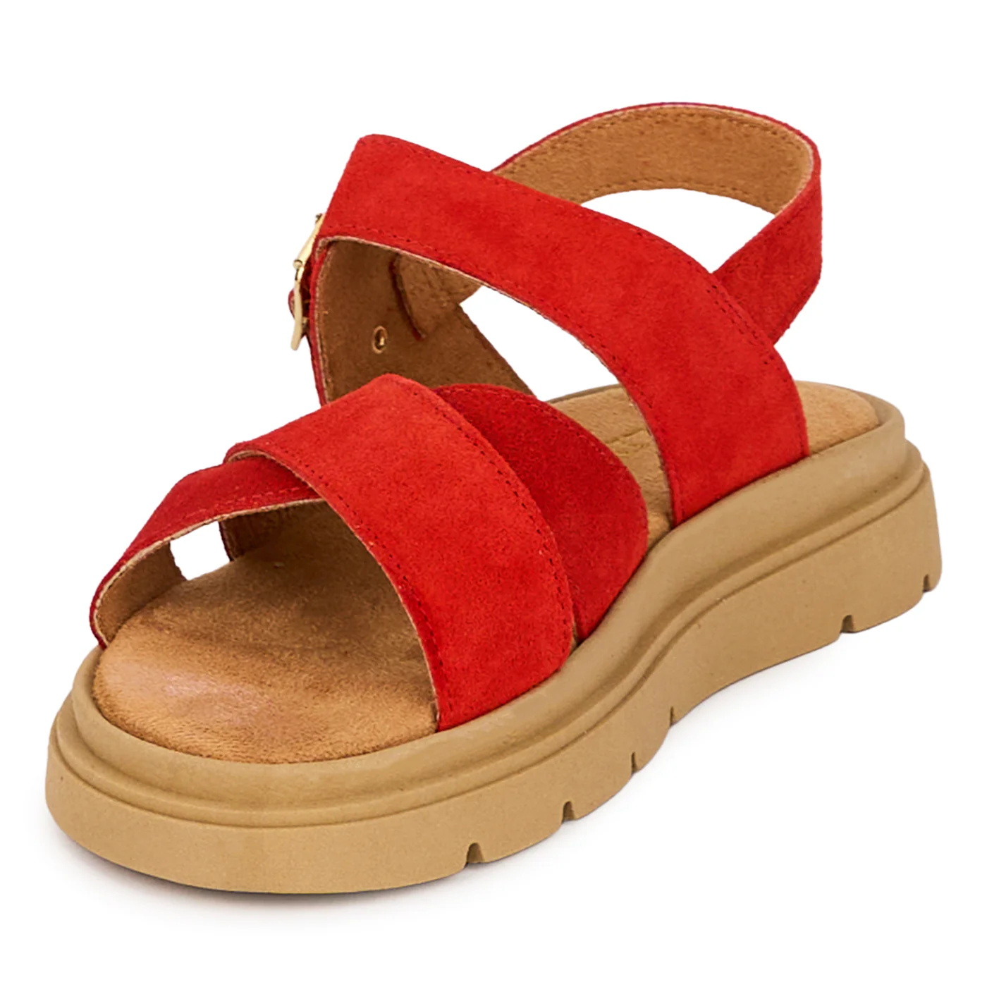 Sandale dama din piele naturala rosie 18459 - Image 3