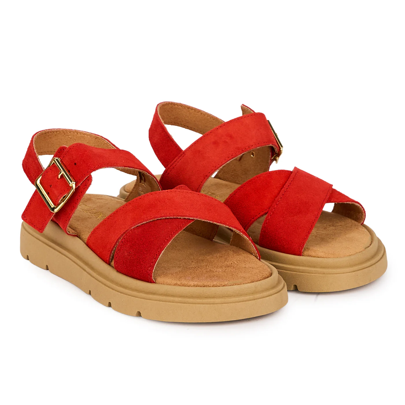Sandale dama din piele naturala rosie 18459 - Image 4
