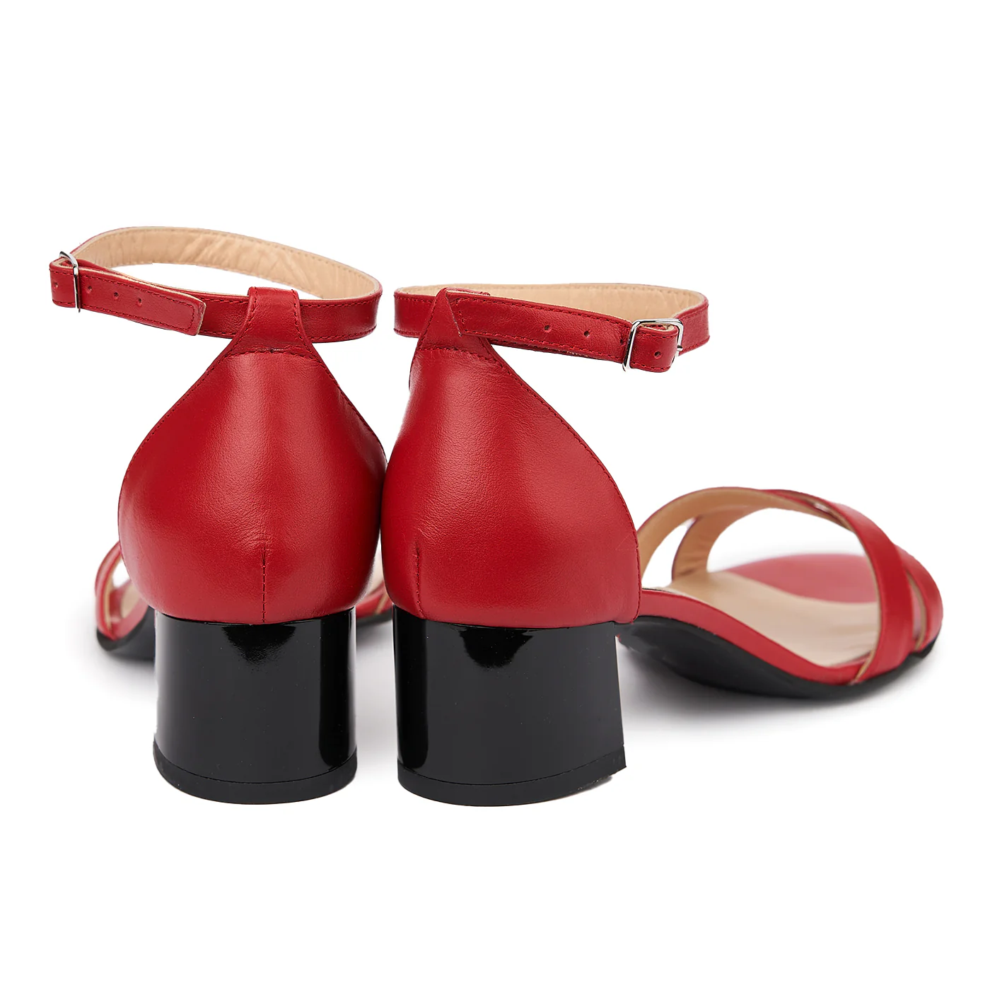 Sandale dama din piele naturala rosie 5418 - Image 2