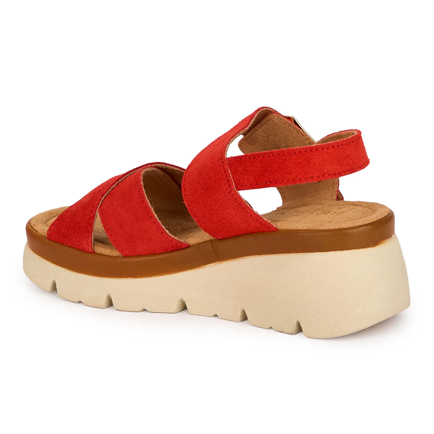 Sandale dama din piele naturala rosie cu platforma 5 cm 18572 - Image 2