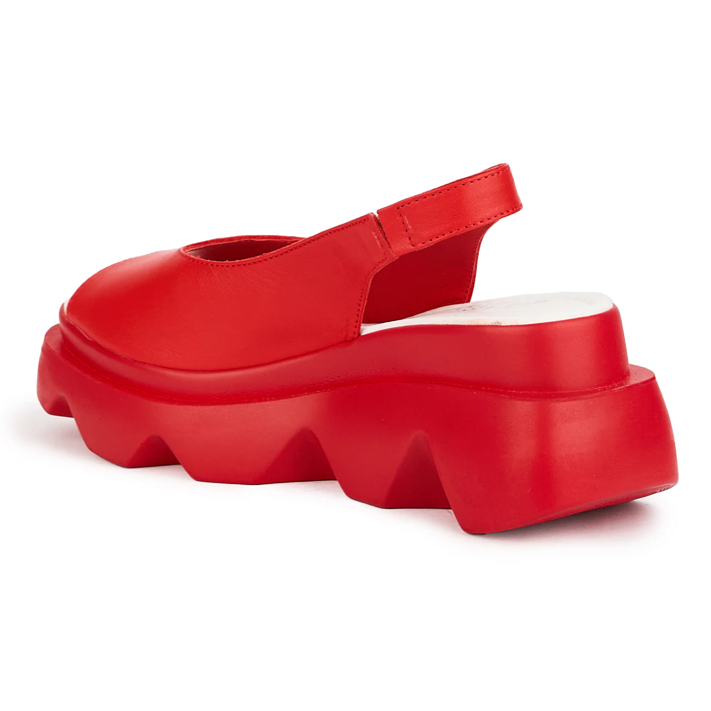Sandale dama din piele naturala rosie cu talpa inalta 7 cm 16319 - Image 3