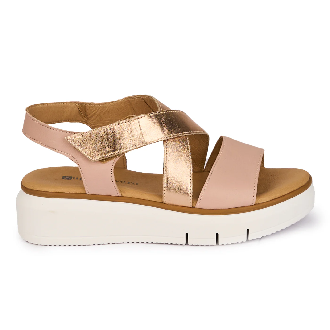 Sandale dama din piele naturala roz cu platforma 18251