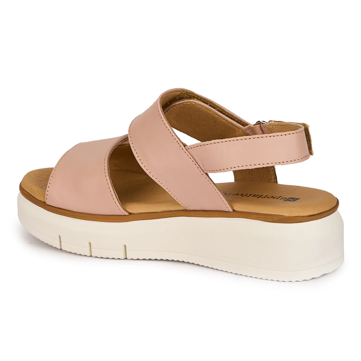 Sandale dama din piele naturala roz cu platforma 18252 - Image 2