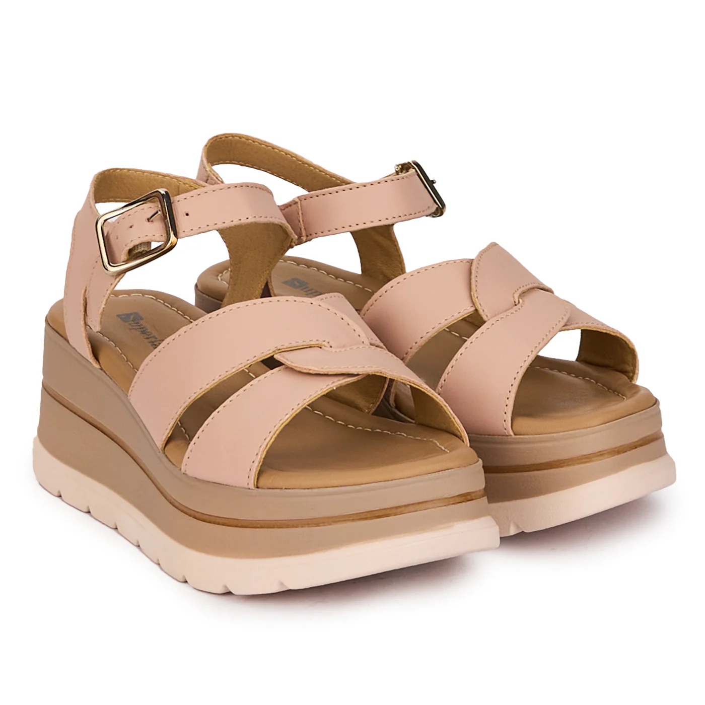 Sandale dama din piele naturala roz cu platforma 6 cm 18258 - Image 4