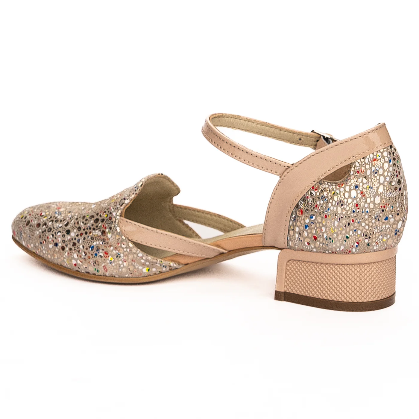 Sandale dama din piele naturala toc 3.5cm multicolor 13232 - Image 2