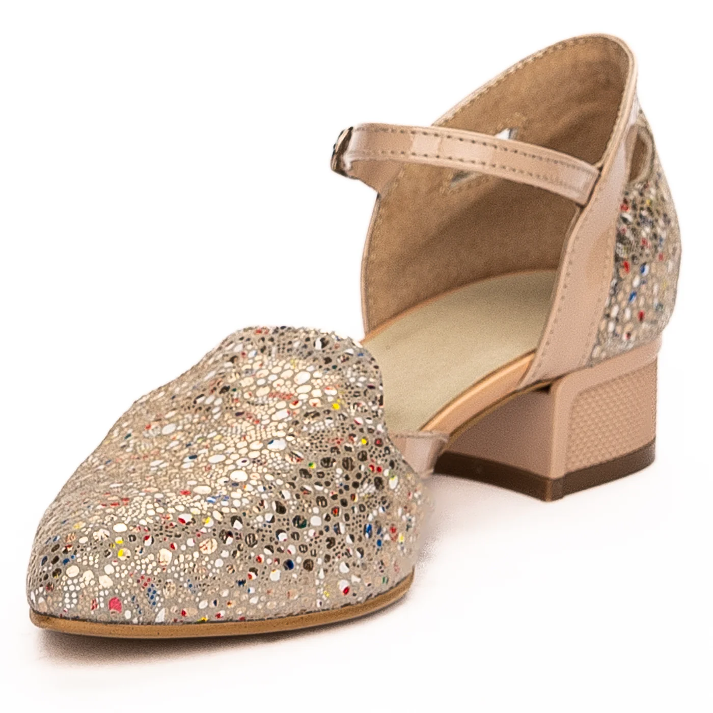 Sandale dama din piele naturala toc 3.5cm multicolor 13232 - Image 3