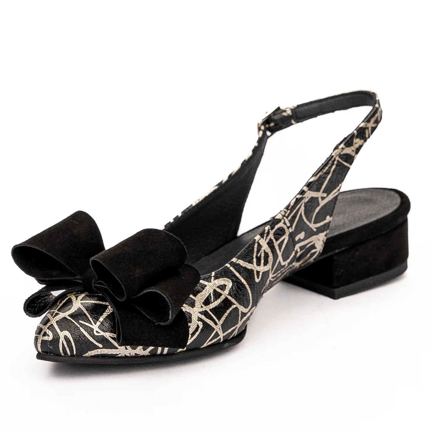 Sandale dama din piele naturala toc 3cm neagra 13236 - Image 3